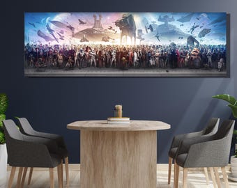 Star Wars Full Character Poster Movie Film Art Canvas Epic Star Wars Wall Art Star Wars Home Decor Gift Living Room Wall Decor Ready to Hang
