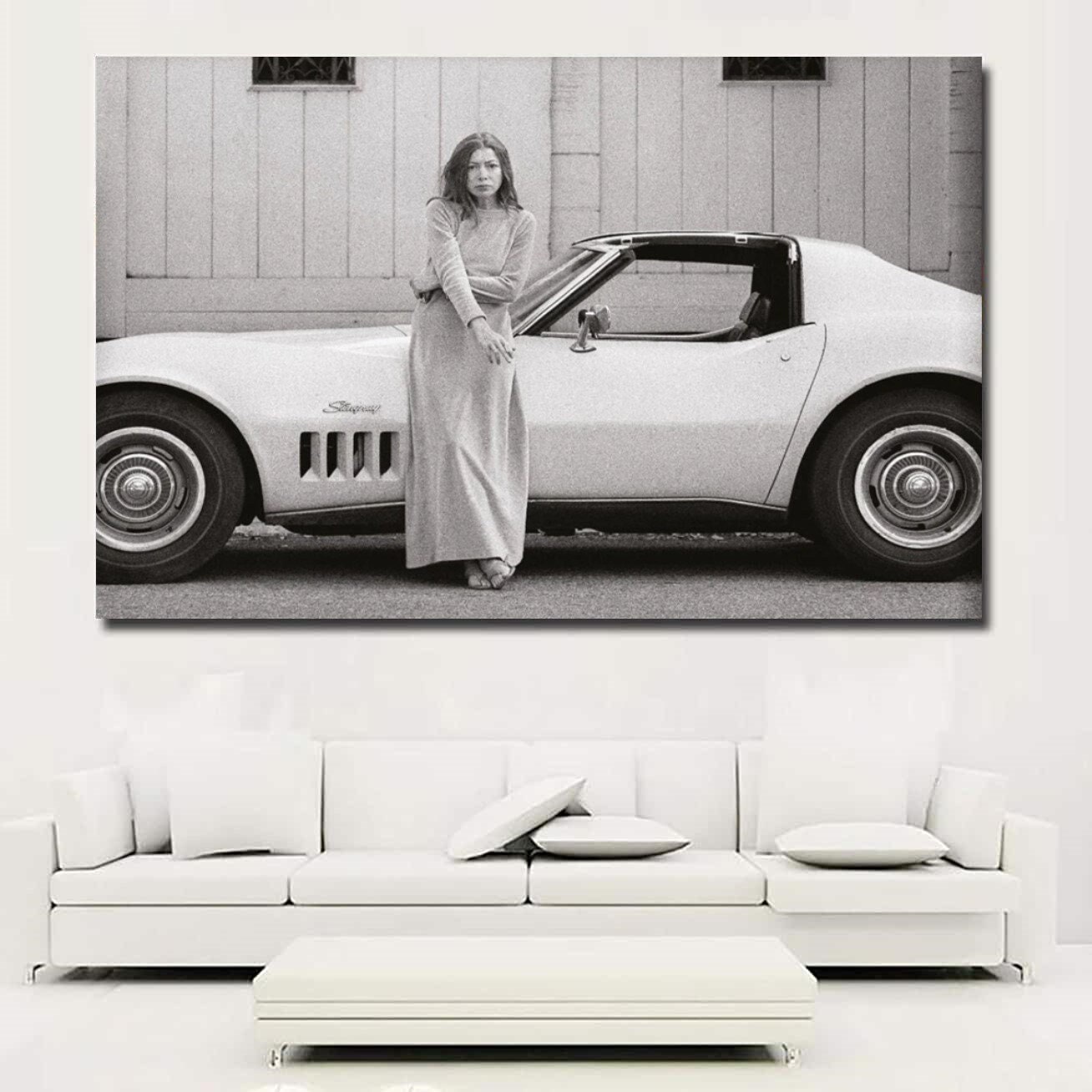 Joan Didion Poster Canvas Art Joan Didion in Front of Stingray