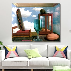 Rene Magritte Ready To Hang Painting, Rene Magritte Canvas, Rene Magritte Canvas Wall Art, Reproduction Print Wall Art,Modern Wall Art Decor