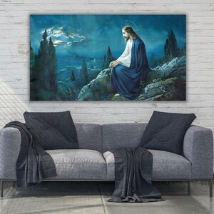 Jesus Canvas Poster,Scripture Canvas Wall Art,Jesus Painting Canvas,Jesus Poster,Jesus Canvas,Christian Gift,Livingroom Decor, Ready To Hang