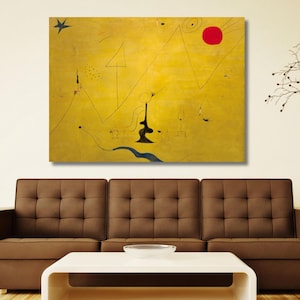 Joan Miro Ready to Hang Canvas, Surrealism Wall Art,Joan Miro Wall Art,Joan Miro Painting , Joan Miro Canvas Wall Art, Exhibition Wall Decor