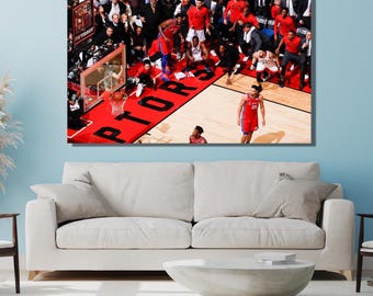 Kawhi Leonard Last Shot Kawhi Leonard Canvas Ready to Hang Buzzer Beater Poster Toronto Raptors Kawhi Leonard Canvas Toronto Raptors Print