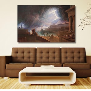 John Martin Seventh Plague of Egypt Ready To Hang Canvas,John Martin Painting Art,John Martin Artwork Poster,Martin Art,Office Home Wall Art