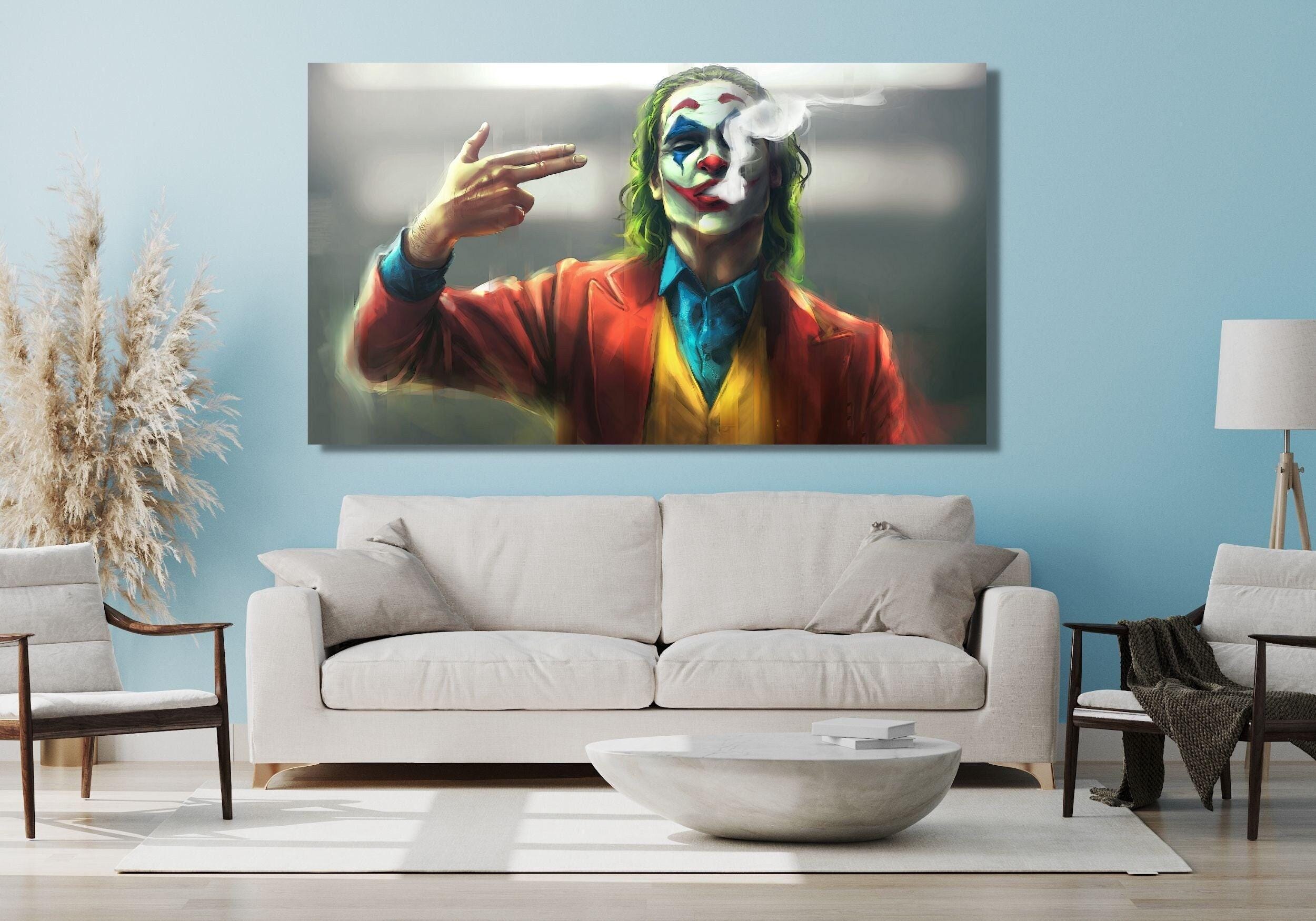 Joker Art Print Joker Canvas Wall Art Joker Poster Comic Print Art