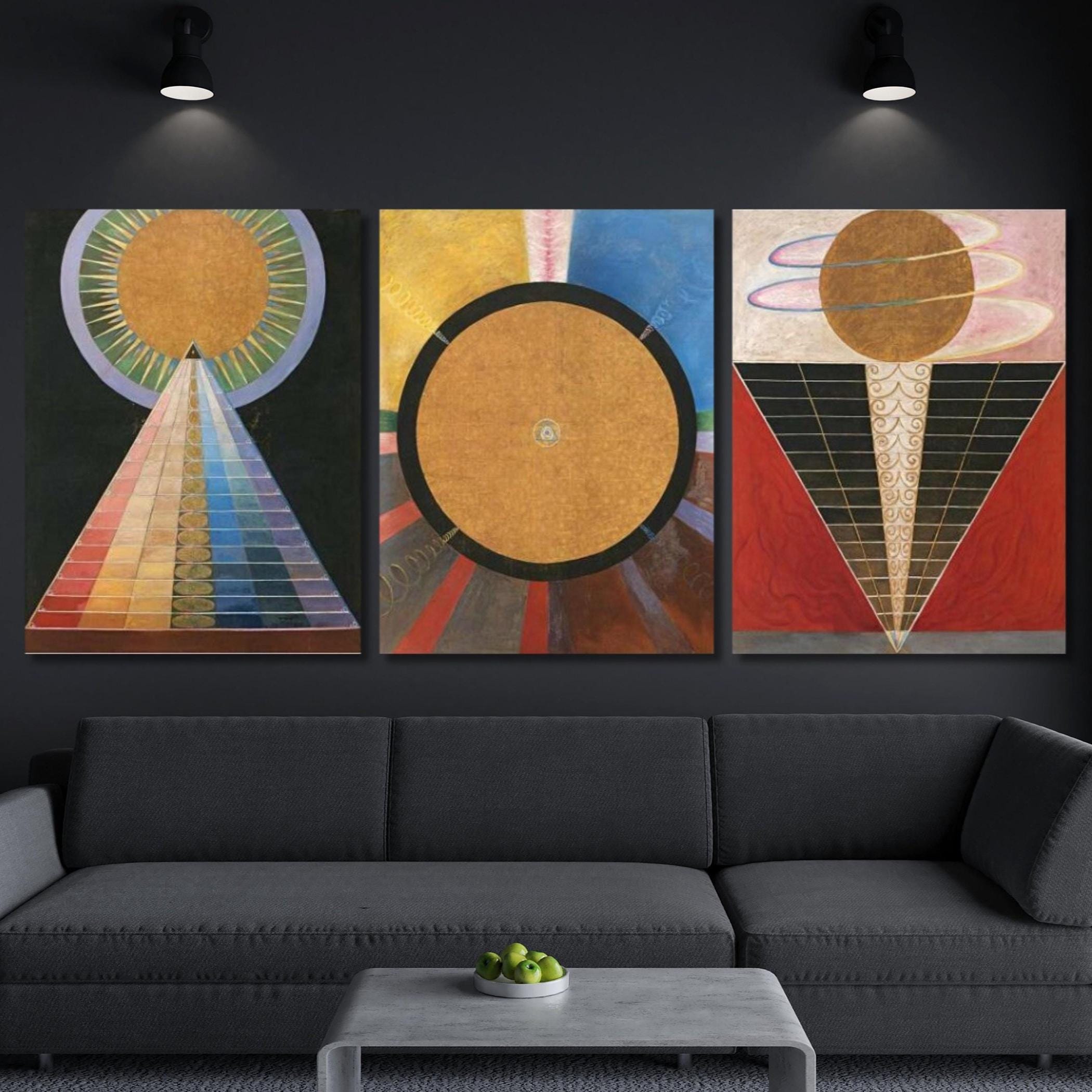 Set Of 3 Hilma af Klint Canvas Exhibition  Wall Art Hilma af Klint Canvas Reproduction Hilma af Klint, Ready to Hang Canvas,Hilma af Klint