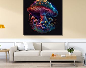 Alex Grey Style Mushroom Forest Alex Grey Inspired Trippy Art High