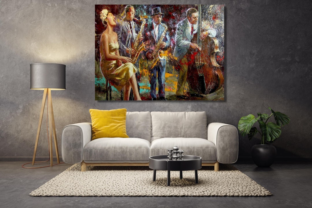 African Jazz Print Art Canvas,modern Wall Art,music Wall Art,abstract