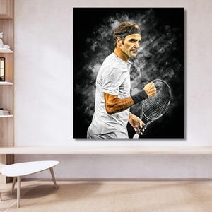 Roger Federer Canvas Quote Print Art,Roger Federer Wall Art,Roger Federer Print,Motivation Wall Art,Man Cave Wall Decor,Gift For Tennis Fans