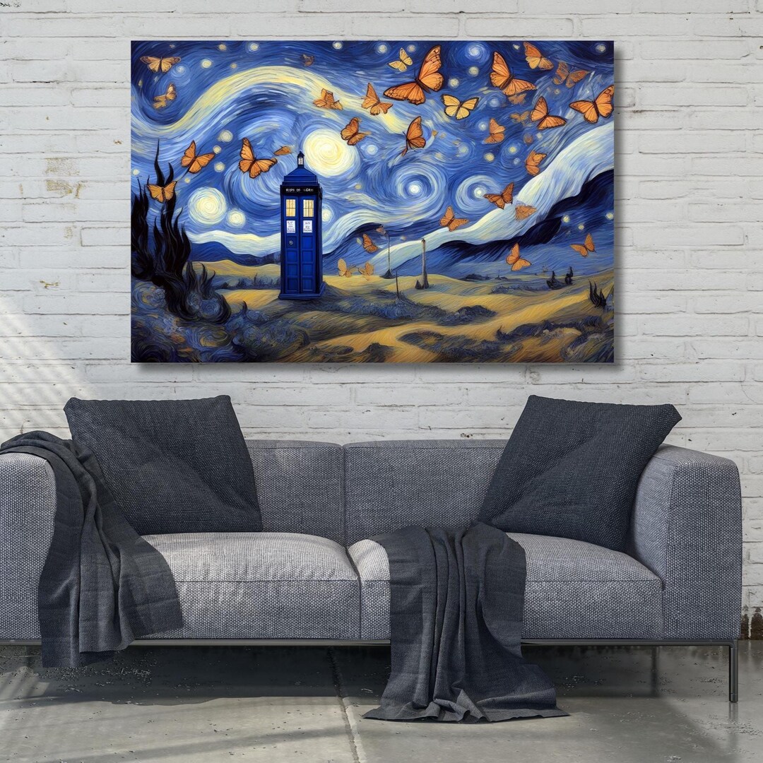Doctor Who TARDIS Box by Vincent Van Gogh Art the Starry Night Style ...