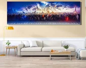 150 filmstorfilmskaraktärer panoramaväggkonst blickfångande panoramaposter filmfanspresent nya superhjältar filmpanorama på canvasväggkonst