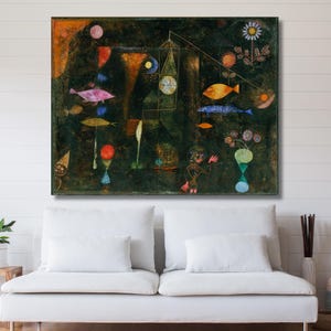 Fish Magic by Paul Klee Ready To Hang Painting Poster,Paul Klee Canvas, Paul Klee Art Print,,Modern Decor Art,Famous Wall Art,Abstract Print
