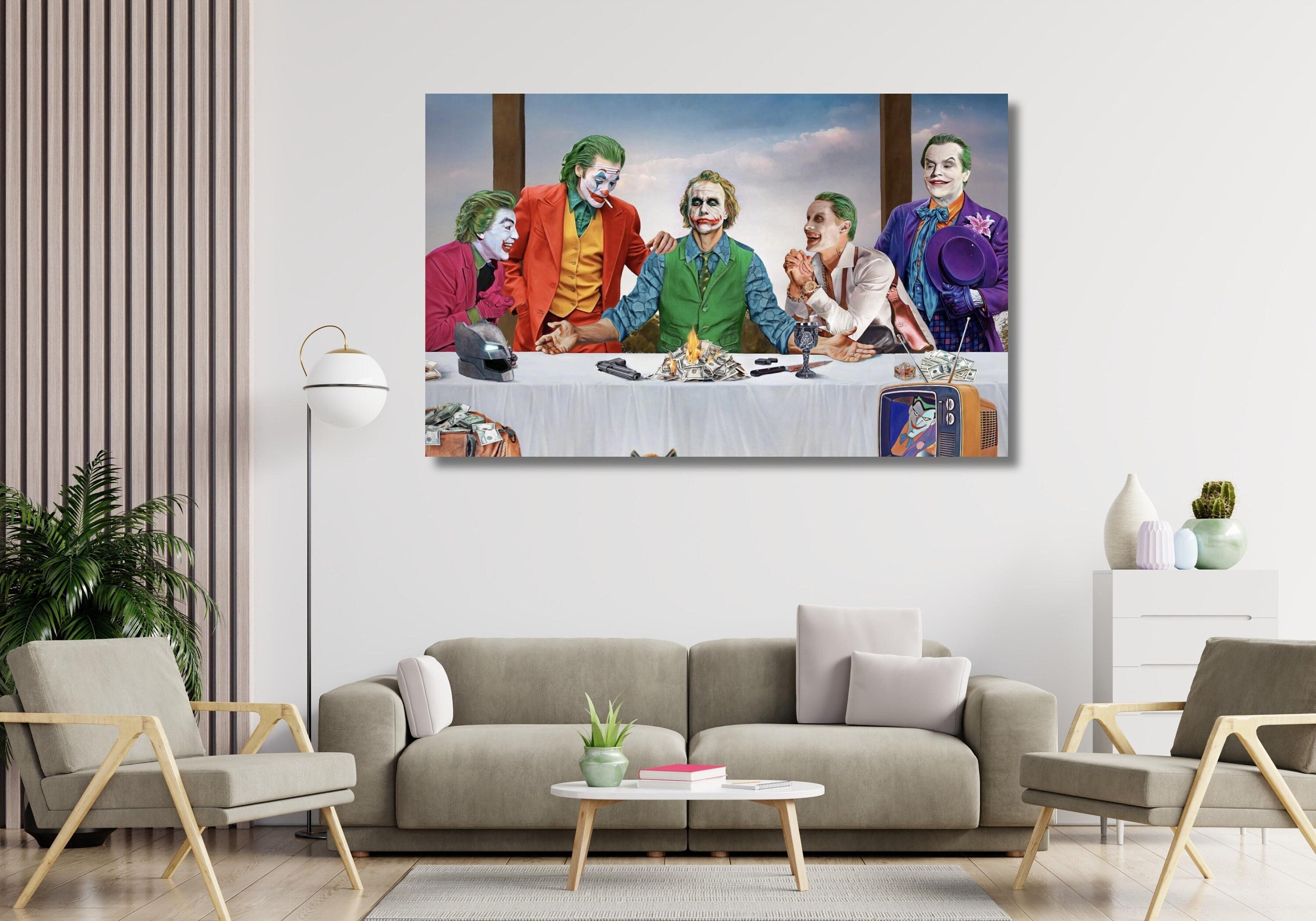 Last Supper All Joker Wall Art Joker Painting Extra Large Wall Art