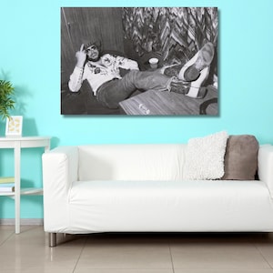 Hank Williams Ready to Hang Canvas, Music Legend Wall Art, Music Wall Decor, Hank Williams Poster,Quality Print,Black White,Retro Singer Art