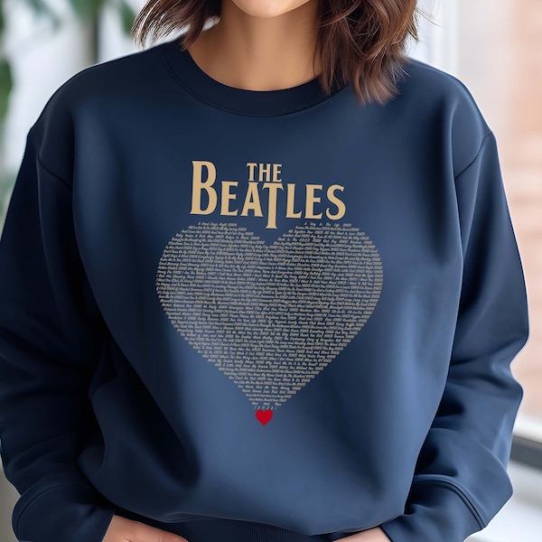 The Beatles All Songs Limited Gold Edition Sweatshirt - Perfect Gift for Fans of the Rock N Roll Legends - Hoodie Featuring All Songs