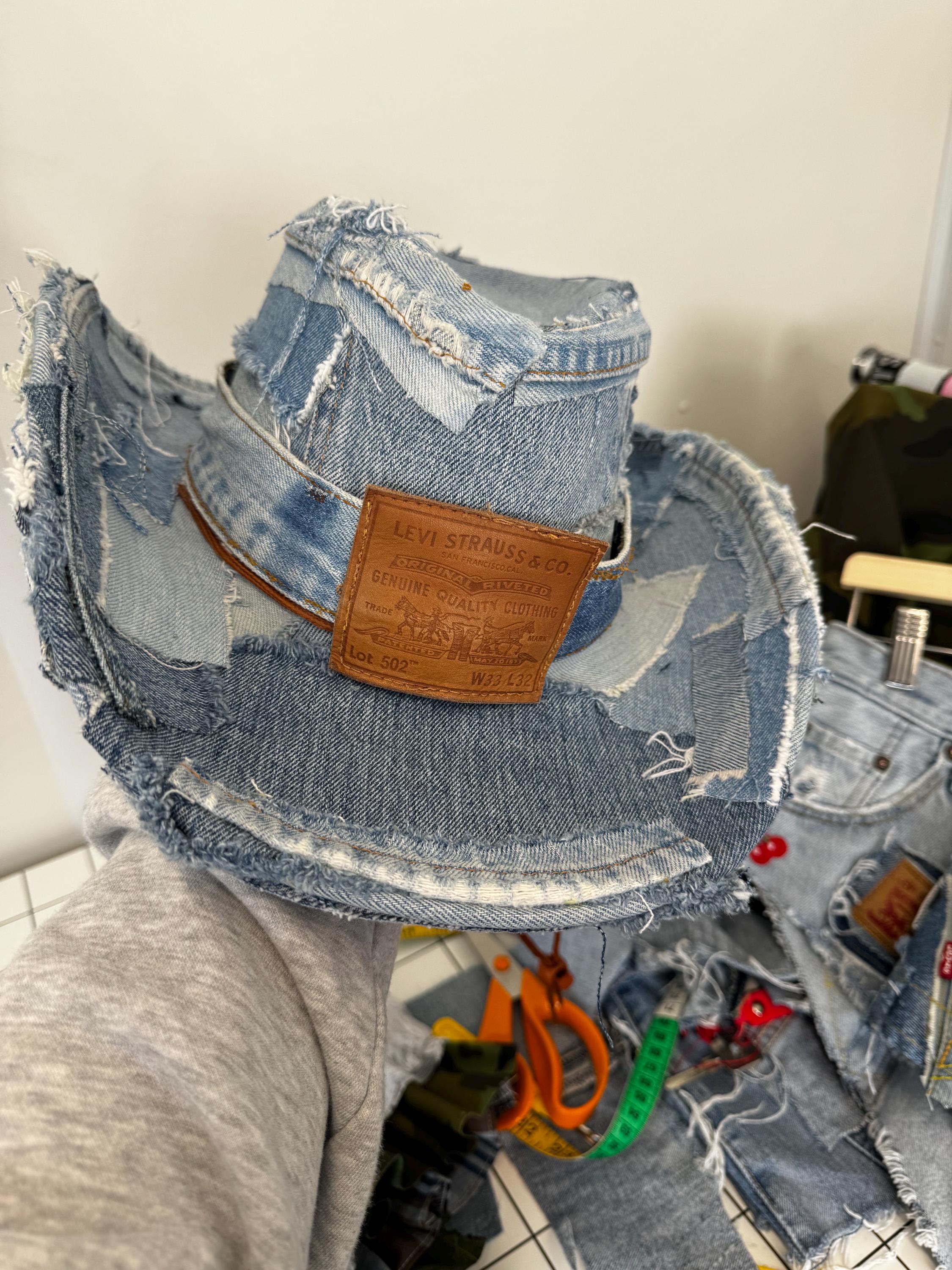 Denim Cowboy Hat Levi Denim Etsy
