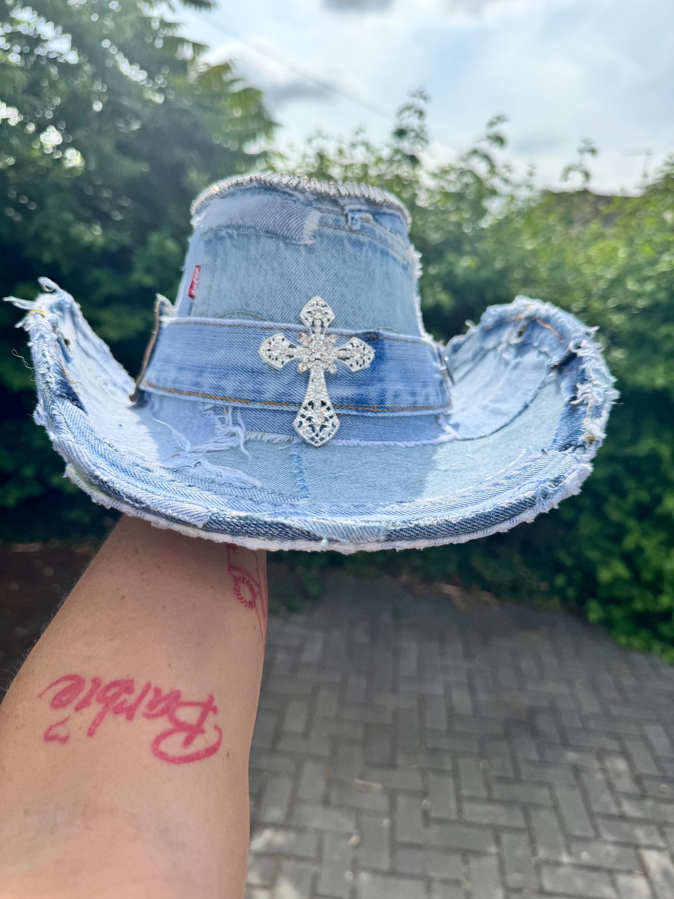Denim cowboy hat
