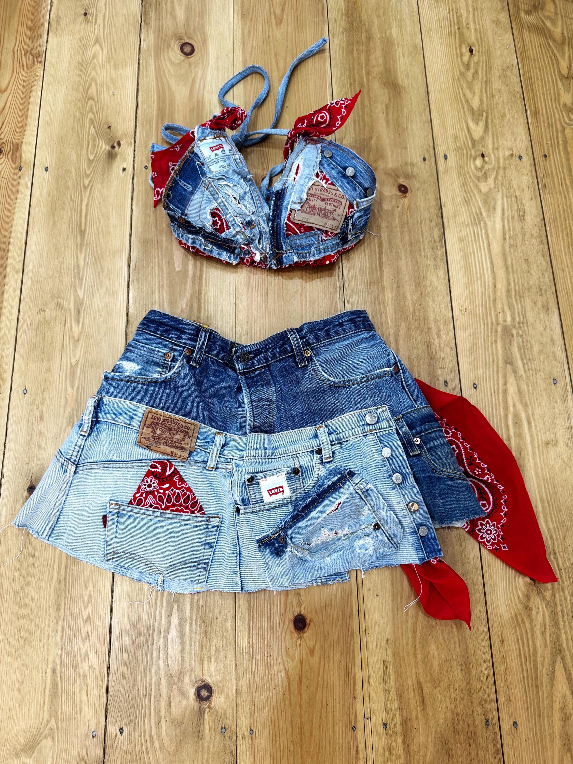 ウノピュウS/SMOCK NECK BANDANA SKIRT set up Bandana Skirt Set - Etsy Canada