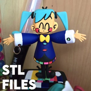 Static Miku Figure STL Files - For 3D Printing - Figure and Stand