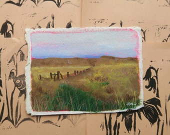 Original Landscape Gouache Postcard Painting