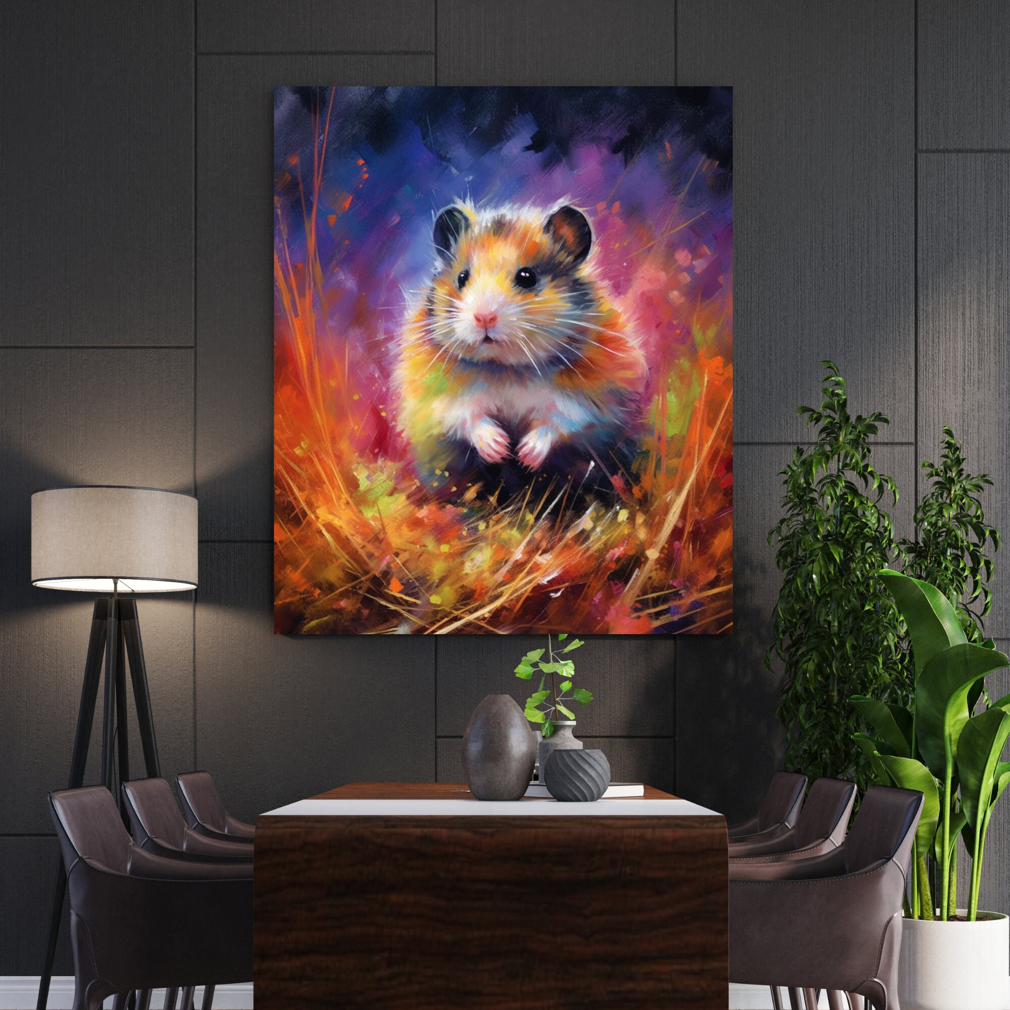 Adorable Hamster Digital Art Print on Glossy Acrylic Panel Home Decor ...