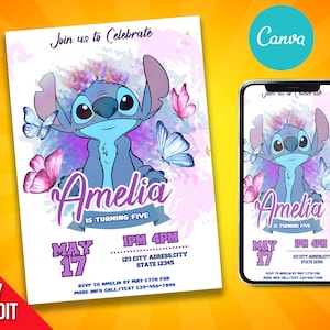 Invitation d'anniversaire de point modifiable, invitations imprimables de fête d'anniversaire de Canva, invitation numérique de partie, fête d'anniversaire