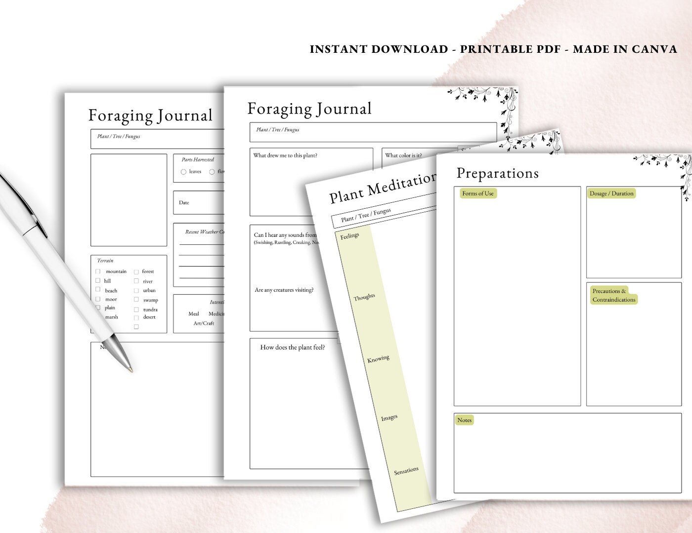 Herbalist Journal PDF Aromatherapy Journal Essential Oils Print Materia Medica Herb Recipe Oil