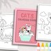 Printable Cat Coloring Book, Printable Coloring Pages for Boys, Girls ...
