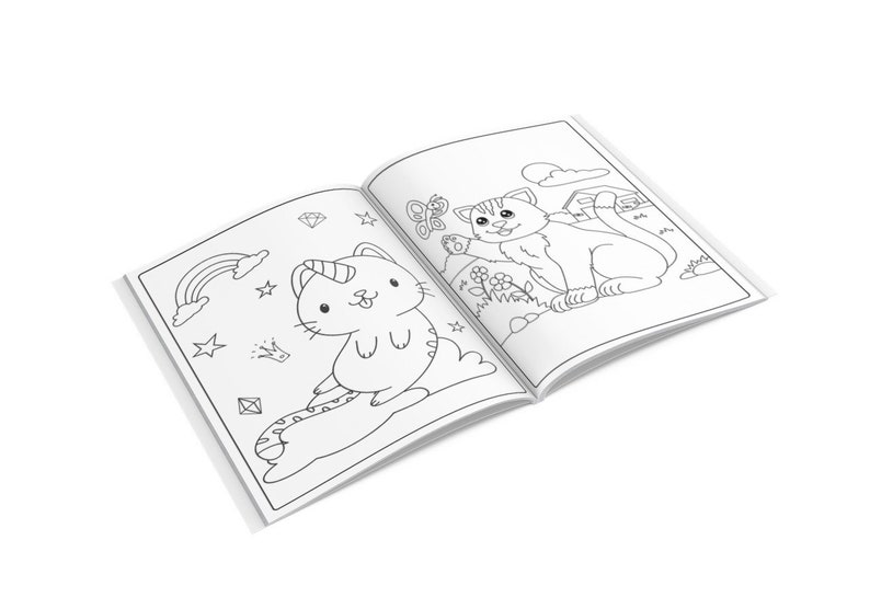 Printable Cat Coloring Book, Printable Coloring Pages for Boys, Girls