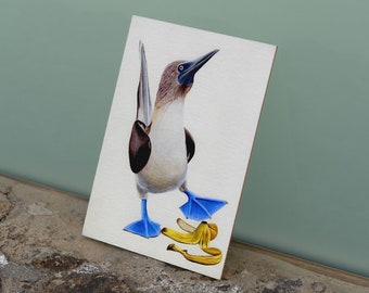 Ansichtkaartslip, kunstkaart bananenschil, wenskaart faux pas