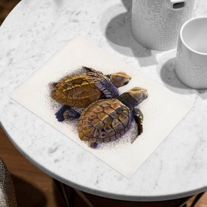 Carte postale tortue, carte amitié, carte de voeux affection, carte câlin, tortue de mer, bébé tortue image 3