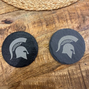 Custom College Logo Coasters - Slate
