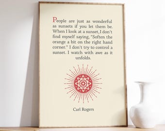 Carl Rogers Quote Wall Art, Therapy Office Decor Print, Printable Mental Health Poster, Therapist Office Hanging, Psychology Art Download