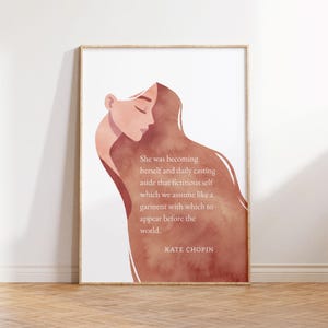 Kate Chopin Inspirational Quote Print, Feminist Book Lover Gift, Motivational Wall Art, Terracotta Burnt Orange Home Decor, The Awakening