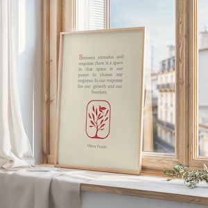Viktor Frankl Quote Print, Therapy Office Decor Wall Art, Printable Mental Health Poster, Therapy Office Hanging Psychology Digital Download