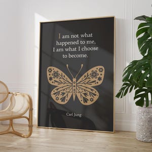 Carl Jung Quote Wall Art, Therapy Office Decor Print, Printable Mental Health Poster, Therapy Office Hanging, Psychology Beige and Black Art
