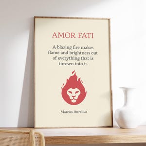 Amor Fati Wall Art, Marcus Aurelius Quote Print, Stoic Affirmation Printable, Stoicism Poster, Motivational Quote, Roman Emperor Philosopher