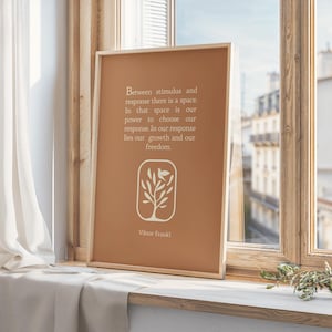 Viktor Frankl Quote Print, Therapy Office Decor Wall Art, Printable Mental Health Poster Therapy Office Hanging Psychology Terracotta Prints