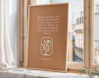 Viktor Frankl Quote Print, Therapy Office Decor Wall Art, Printable Mental Health Poster Therapy Office Hanging Psychology Terracotta Prints