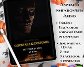 Animated Halloween Invitation, Costume Party Invite, Spooky Invite, Day of the dead theme, Halloween Invite, Video Invitation, video evite