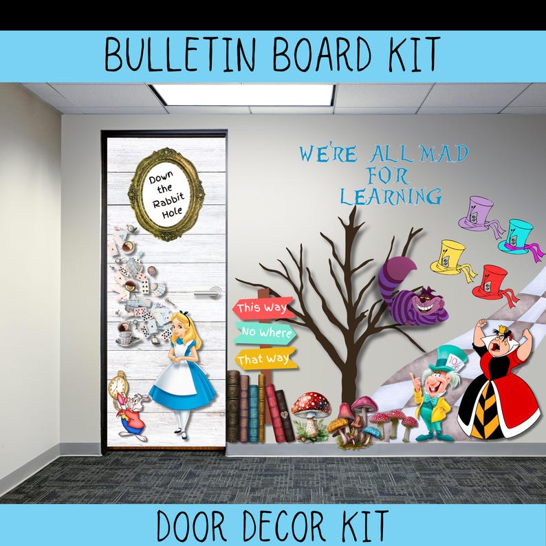 Wonderland Classroom Bulletin Board Kit: Mad Hatter Decor (digital ...