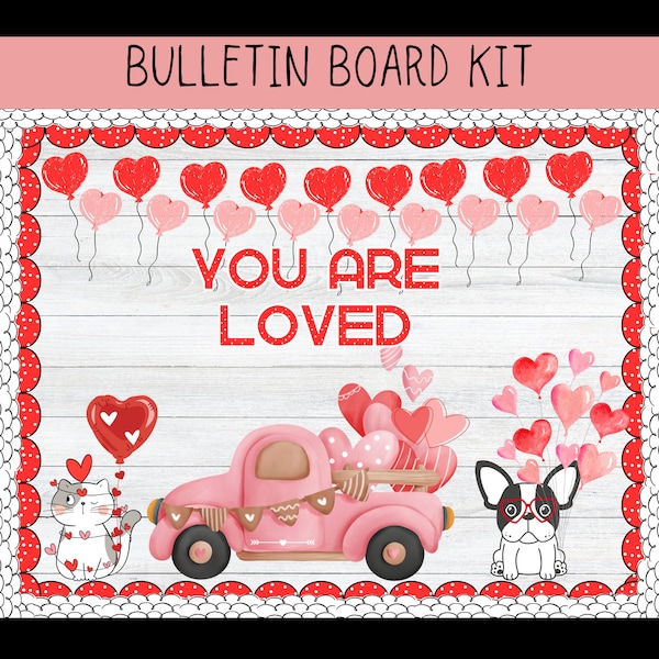 Bulletin Board Kit, Valentines Day Board, Hearts, Be Mine, Teacher Resources, Student Photo Activity, Pink Classroom, Door cubicle Decor