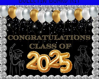 Kit para tablón de anuncios de graduación 2025: Decoración con bola de discoteca (descarga digital)