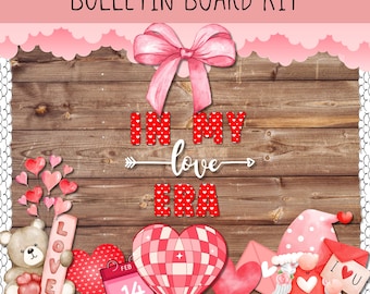 Kit de tablón de anuncios de San Valentín: Decoración para el aula «En mi época de amor» (descarga digital)