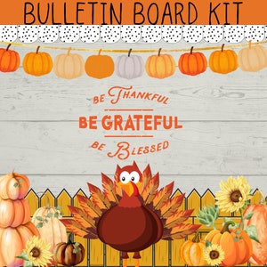 Bulletin Board Kit | Fall Board | Thanksgiving | Turkey Student Photo Activity | Fall Pumpkin Classroon | Door Decor | Cubicle Decor