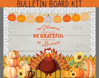 Bulletin Board Kit | Fall Board | Thanksgiving | Turkey Student Photo Activity | Fall Pumpkin Classroon | Door Decor | Cubicle Decor
