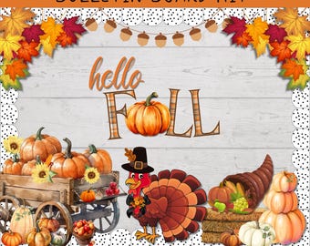 Kit de tablero de anuncios de calabaza de otoño: Decoración para el aula y actividad para estudiantes (descarga digital)