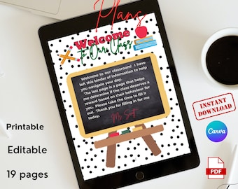 Plantilla editable de carpeta para docentes sustitutos (descarga digital)