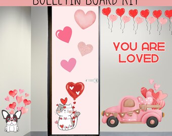 Valentinstag Pinnwand-Deko Set – Schwarz-Weiß Mit Herzen, Truck & Buchstaben | 126 Teile