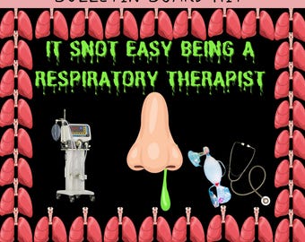 Decoración para el tablón de anuncios de la Semana de la Salud Respiratoria: Imágenes prediseñadas de pulmones y nariz (descarga digital)