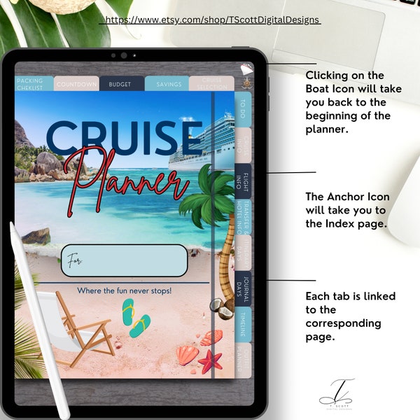 Cruise Planner | Travel Itinerary | travel checklist |Cruise Journal | Outfit Planner | Travel Countdown | Vacation Planner | Cruise